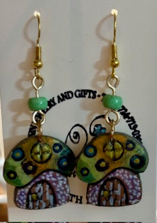 Painted Mushroom Earrings