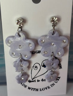 Cascading Dangle Polymer Clay Flower Earrings